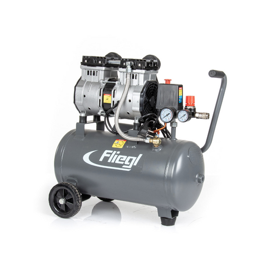 Flüsterkompressor 1,5 kW / 230 Volt / Ansaugleistung 240 l/min / Kessel 50 ltr.