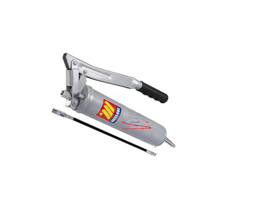 MECLUBE Fettpresse mit Handhebel für Kartusche Ø 52 mm / 400 g / max. 680 bar / 0,8 cm³ pro Hub
