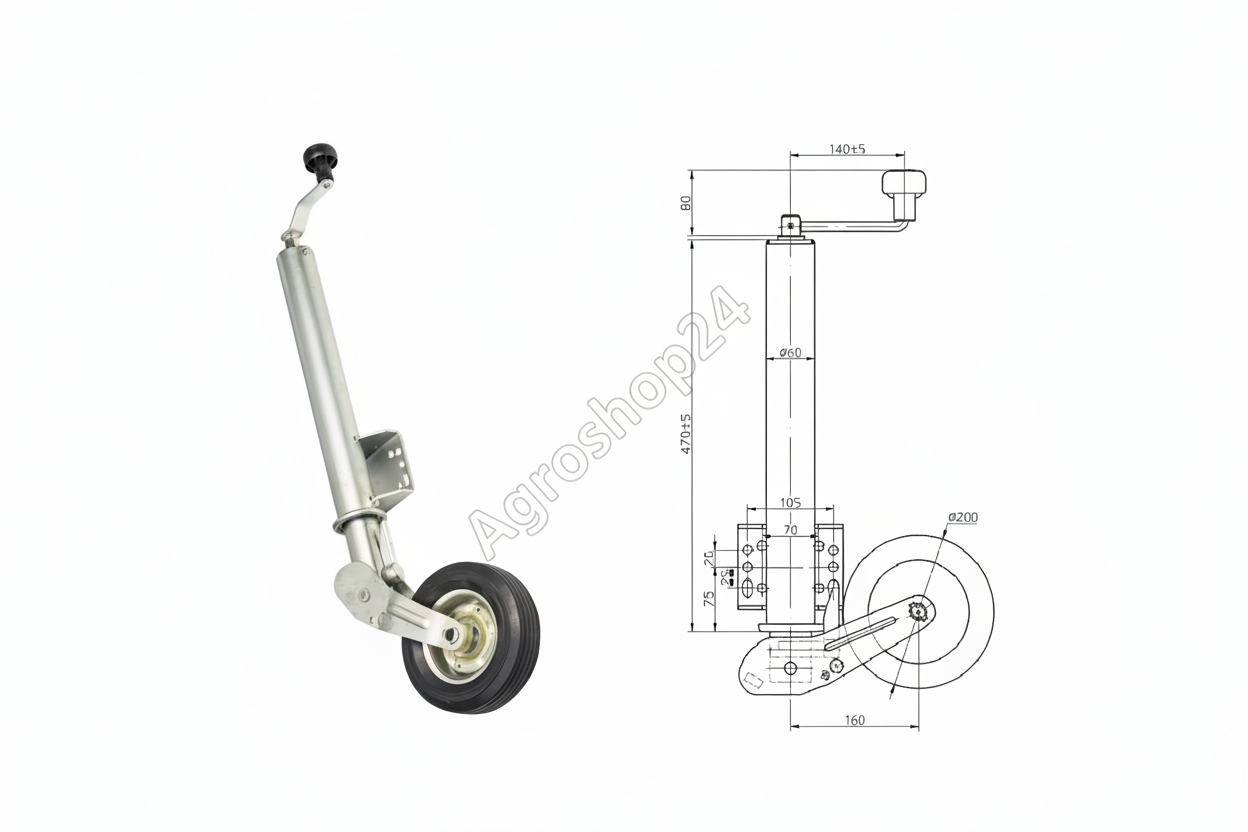 Kramp Automatik Stützrad 200x 60 Stützlast 250 Kg Anhänger Kipper
