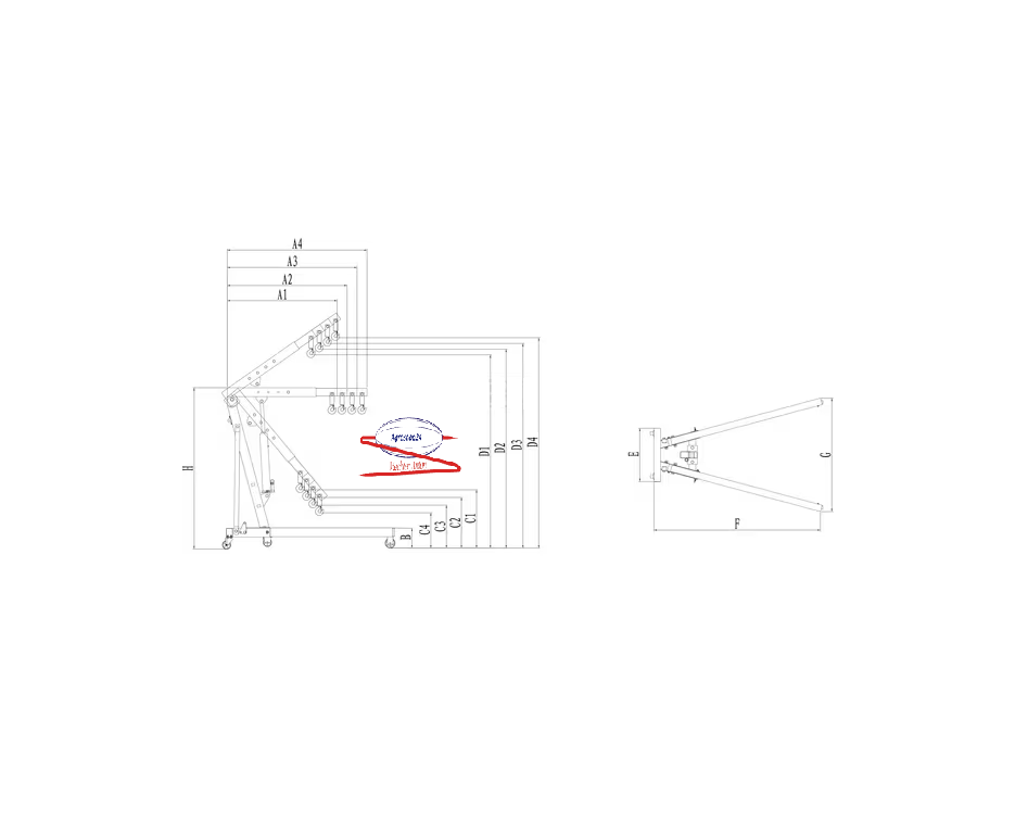 Mobiler Werkstattkran 1000kg Motorkran Motorheber Getriebeheber Klappbar
