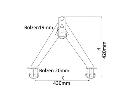 Schlepperdreieck + Gerätedreieck Kat Kommunal Kupplungsdreieck Set 430mm