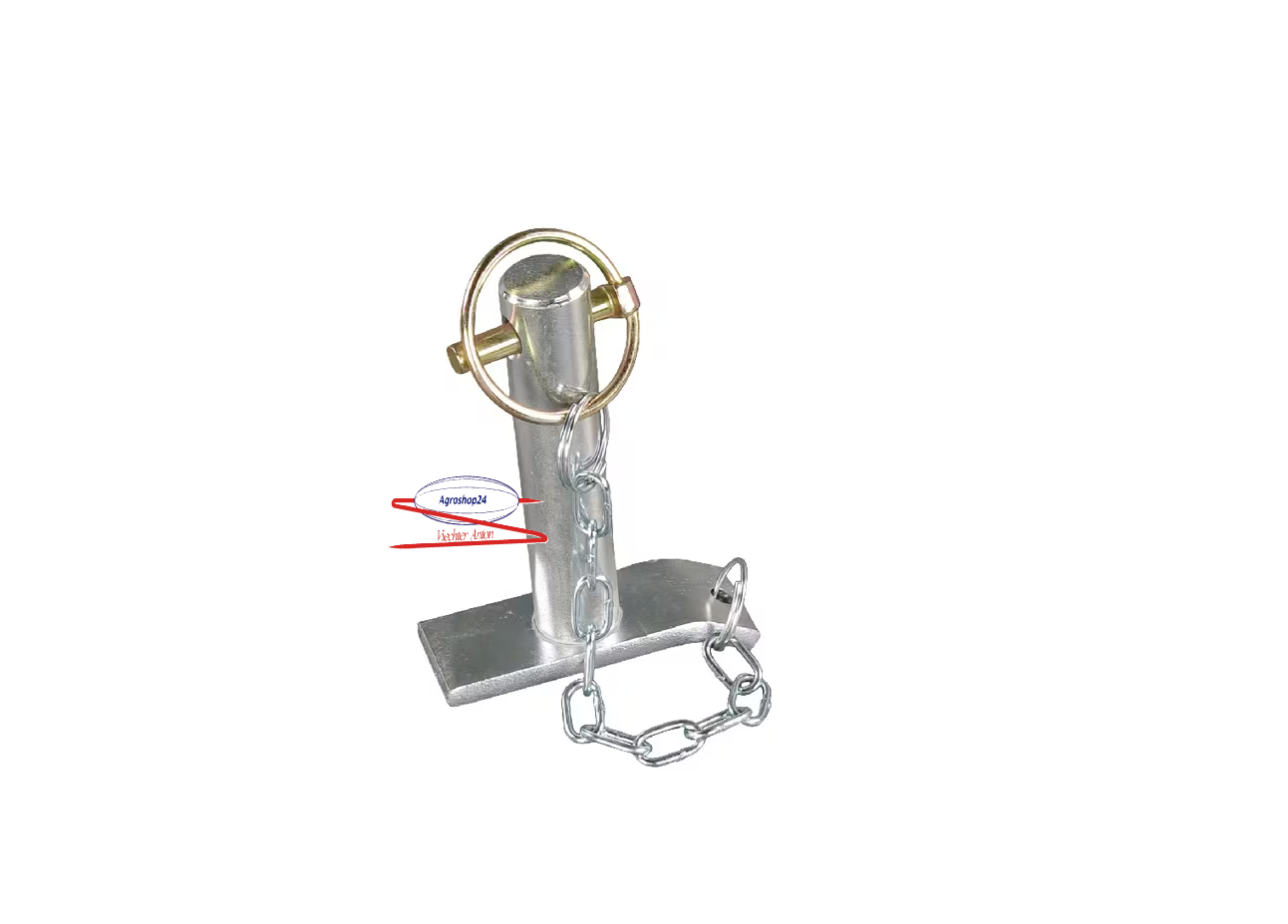 TL150759 Bolzen 22x93mm Kat1 mit Kette und Klappstecker Schlepperdreieck Traktor