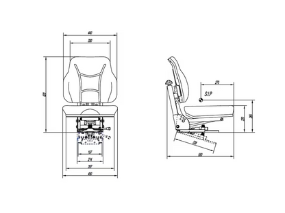PVC-Sitz mechanisch gefedert Traktor Sitz 13kg