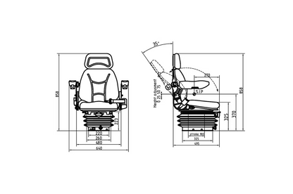 Schleppersitz, Traktorsitz Stoffsitz mechanisch gefedert