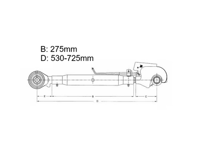 Oberlenker Kat 3/3 Fanghaken Kugelgelenk M36x4 John Deere AL159867 AL176469