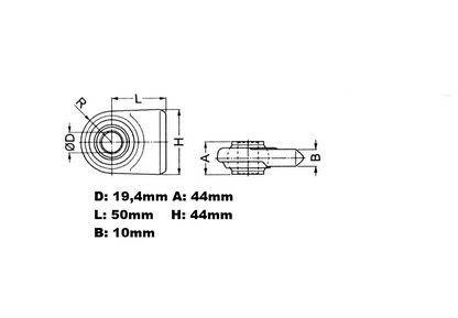Kramp Anschweißkugel flach Kat.1 19,4 mm Unterlenkerauge