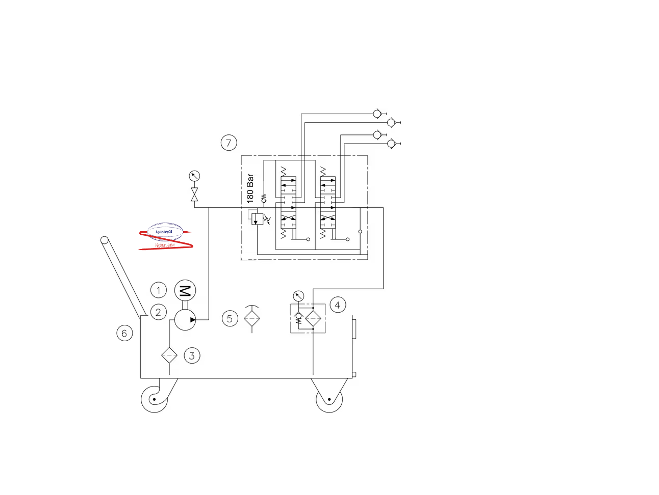 WP85A002 Werkstattgerät 35 ltr 12l/min Hydraulikaggregat Kramp