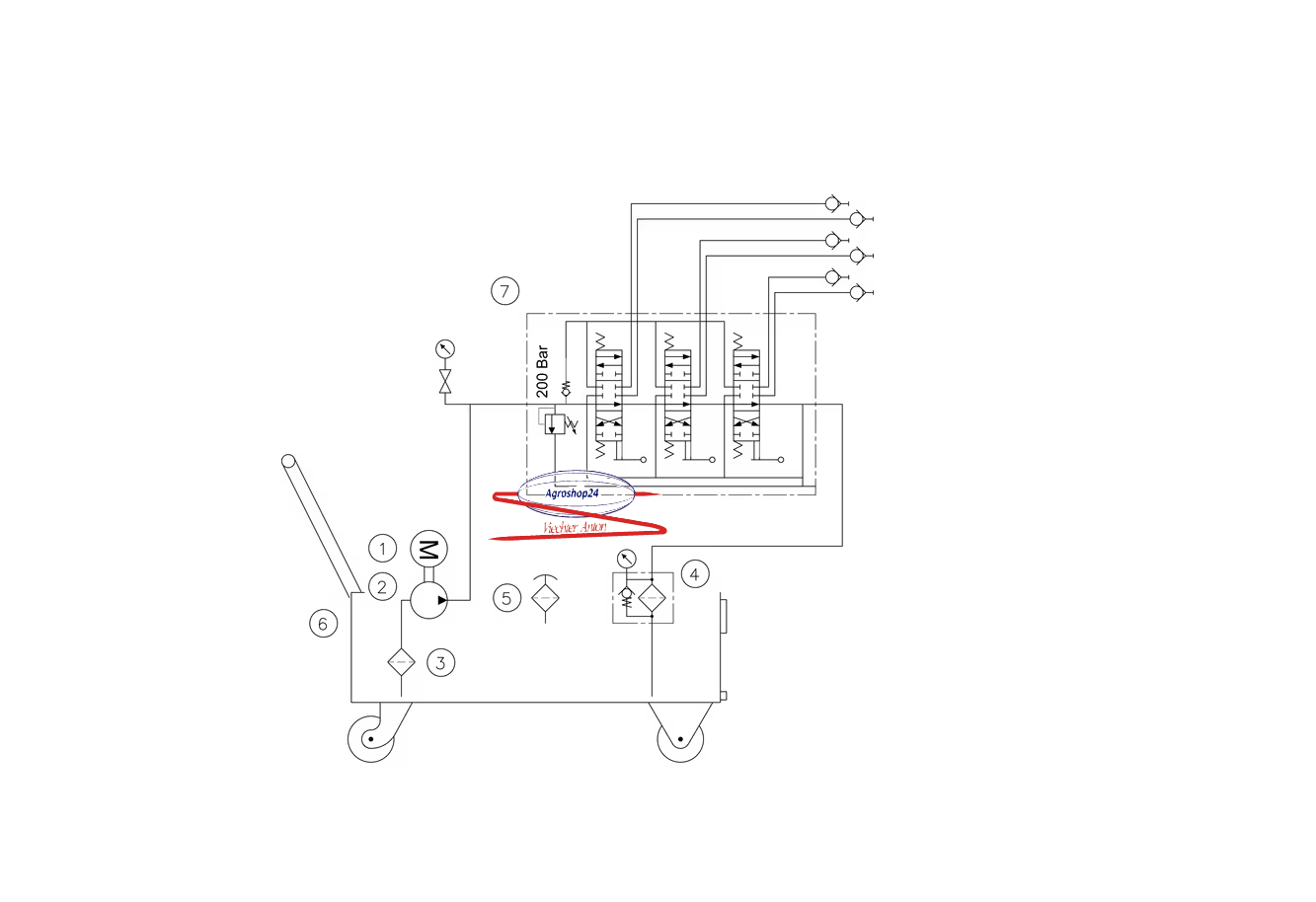 WP85C002 Werkstattgerät 75ltr 20l/min Hydraulikaggregat Kramp