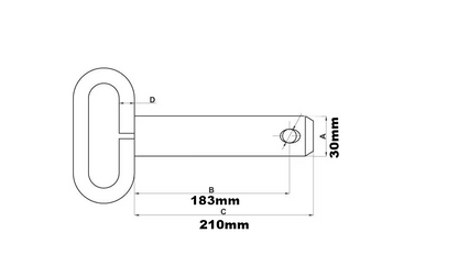 Bolzen mit Griff 30x183mm Kramp