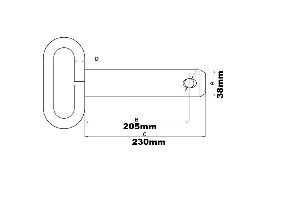 Bolzen mit Griff 38x230 mm Kramp