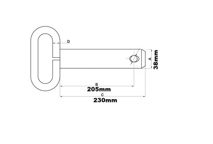 Bolzen mit Griff 38x230 mm Kramp