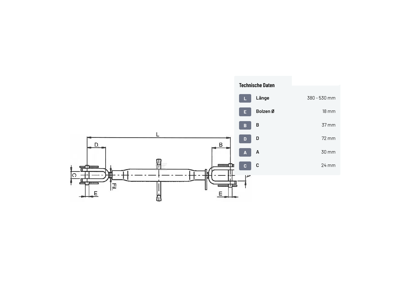 Gopart Hubstange 380-530mm Traktor Heckhydraulik
